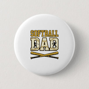 Softball Dad Vintage Engraving Bat Graphic_1 2 Inch Round Button