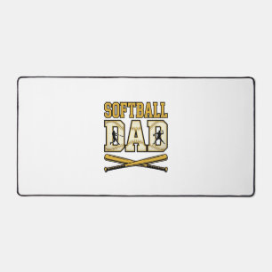 Softball Dad Vintage Engraving Bat Graphic_1 Desk Mat
