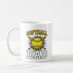 Softball Dad Vintage Engraving Shirt Design_1 Coffee Mug