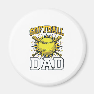 Softball Dad Vintage Engraving Shirt Design_1 Magnet