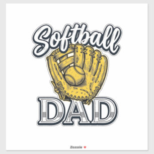 Softball Dad Vintage Glove Shirt Design_1