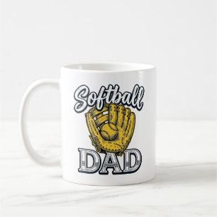 Softball Dad Vintage Glove Shirt Design_1 Coffee Mug
