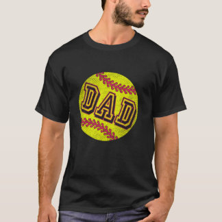 Softball Dad Vintage Retro Fathers Day Softball Lo T-Shirt