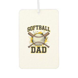 Softball Dad Vintage Varsity Crossed Bats Design_1 Air Freshener