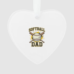 Softball Dad Vintage Varsity Crossed Bats Design_1 Ornament