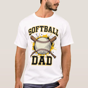 Softball Dad Vintage Varsity Crossed Bats Design_1 T-Shirt
