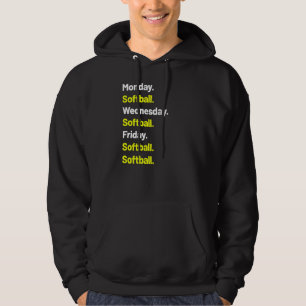 Softball Days Of The Week Busy Mom & Player Hoodie