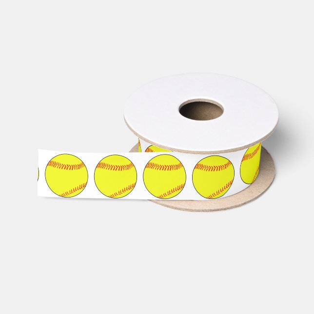 Softball Decorative Gift Wrapping Ribbon Satin Ribbon (Spool)