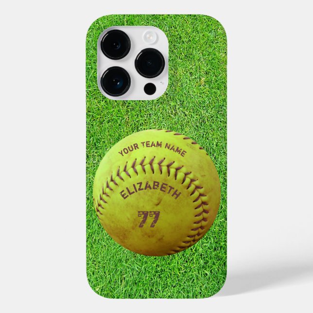 Softball Dirty Name Team Number Ball Case-Mate iPhone Case (Back)