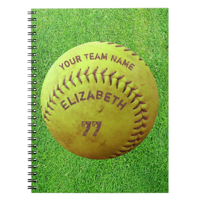 Softball Dirty Name Team Number Ball Notebook (Front)