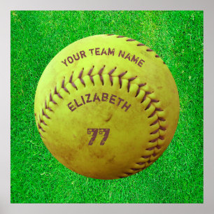 Softball Dirty Name Team Numéro Ball Poster