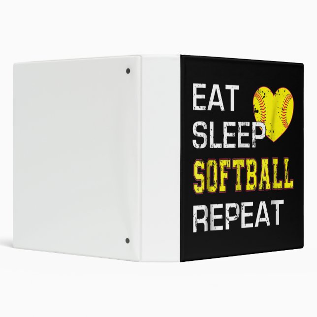 Softball Eat Sleep Softball Repeat Binder (Background)