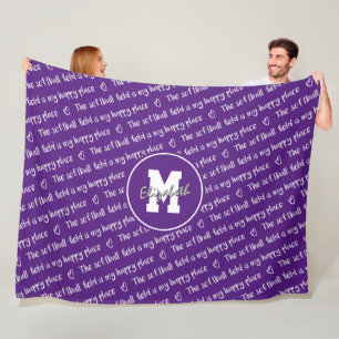 softball field happy place purple white ANY colour Fleece Blanket