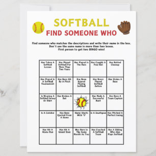 Softball Find Someone Who Game