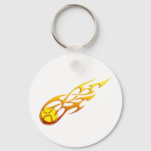 Softball Flame Keychain (Front)