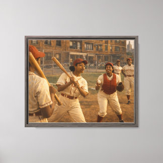 Softball Game Warm Up Canvas Print