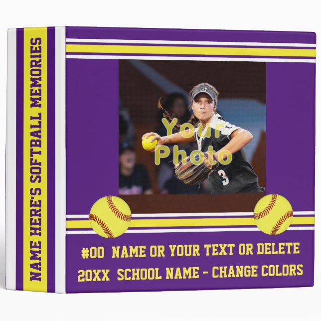 Softball Gift Ideas for Seniors, Softball Players Binder (Front/Spine)