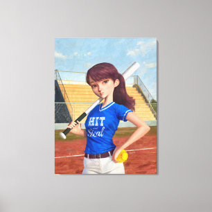 Softball Girl Canvas Print