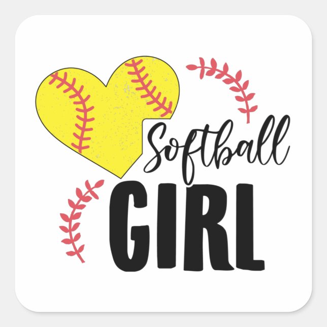 Softball Girl | Trainer Team Sport Gift Idea Square Sticker (Front)