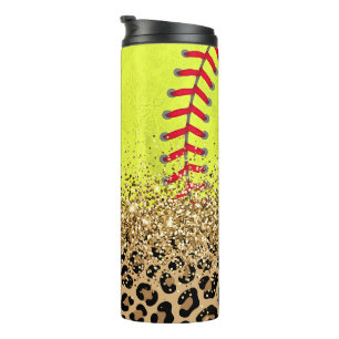 Softball Glitter Thermal Tumbler