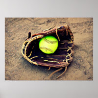 Softball Glove Poster