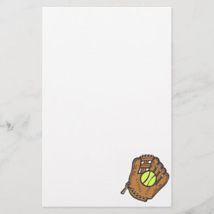 Softball & Glove Stationery