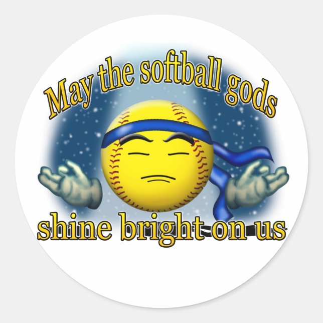 Softball gods classic round sticker (Front)