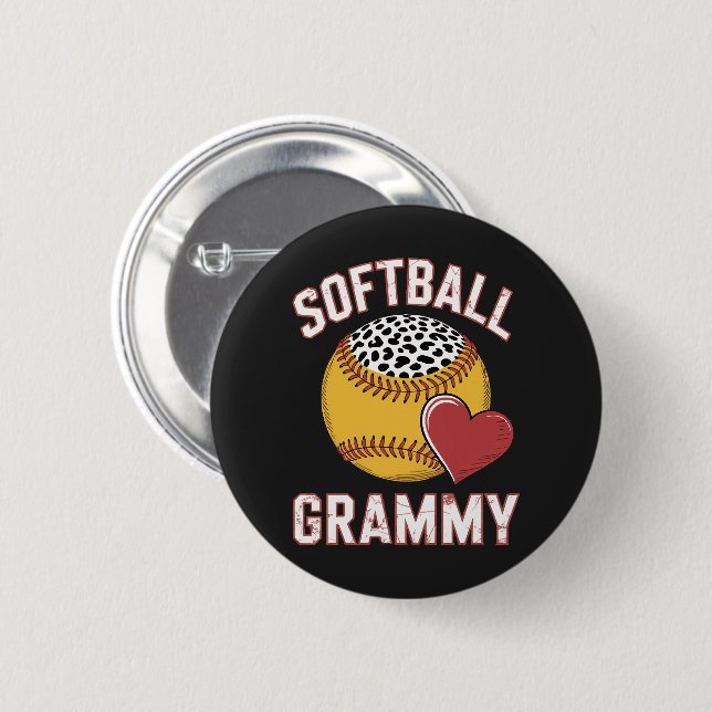 Softball Grammy 2 Inch Round Button (Front & Back)