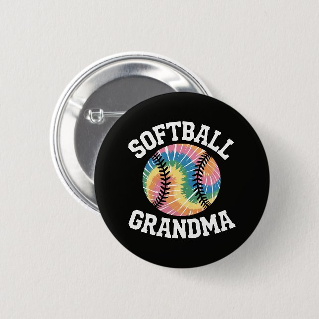 Softball Grandma 2 Inch Round Button (Front & Back)