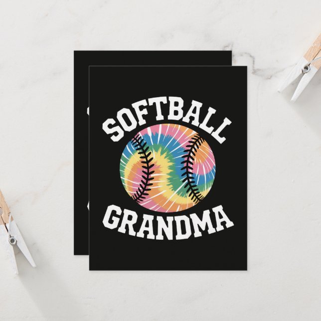 Softball Grandma Invitation (Front/Back In Situ)
