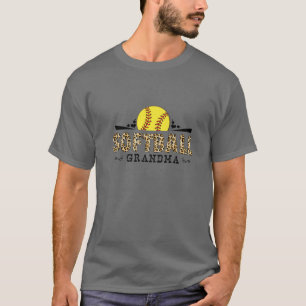 Softball Grandma Leopard Pattern Mother’S Day Love T-Shirt