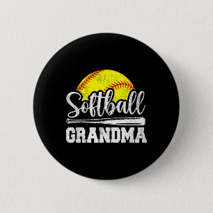 Softball Grandma Softball Player Game Day Mother's 2 Inch Round Button