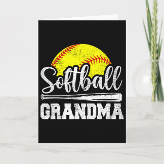 Softball Grandma Softball Player Game Day Mother's Card