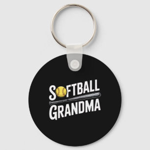 Softball Grandma Supporting Every Pitch Softball F Keychain
