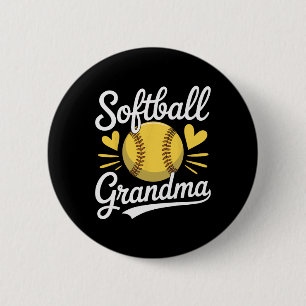 Softball Grandma Supporting Granddaughter Play 2 Inch Round Button