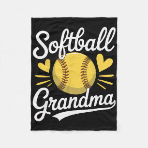 Softball Grandma Supporting Granddaughter Play Fleece Blanket