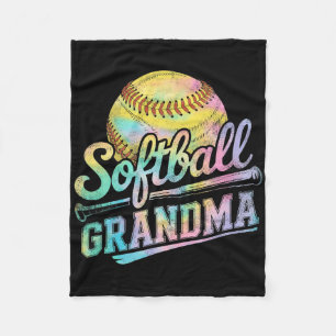 Softball Grandma Tie Dye Softball Lovers Mothers D Fleece Blanket