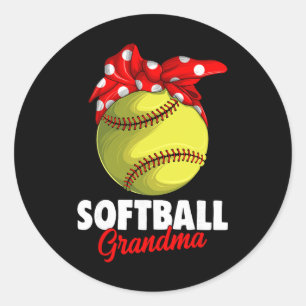 Softball Grandma Women _1 Classic Round Sticker