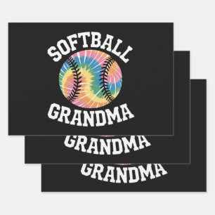 Softball Grandma Wrapping Paper Sheet