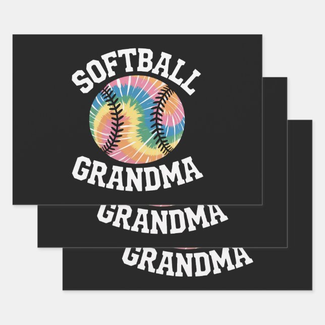 Softball Grandma Wrapping Paper Sheet (Set)
