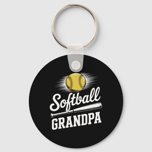 Softball Grandpa _2  Keychain (Front)