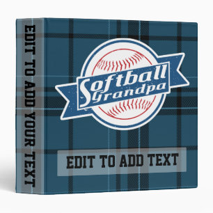 Softball Grandpa Binder Album, Customizable