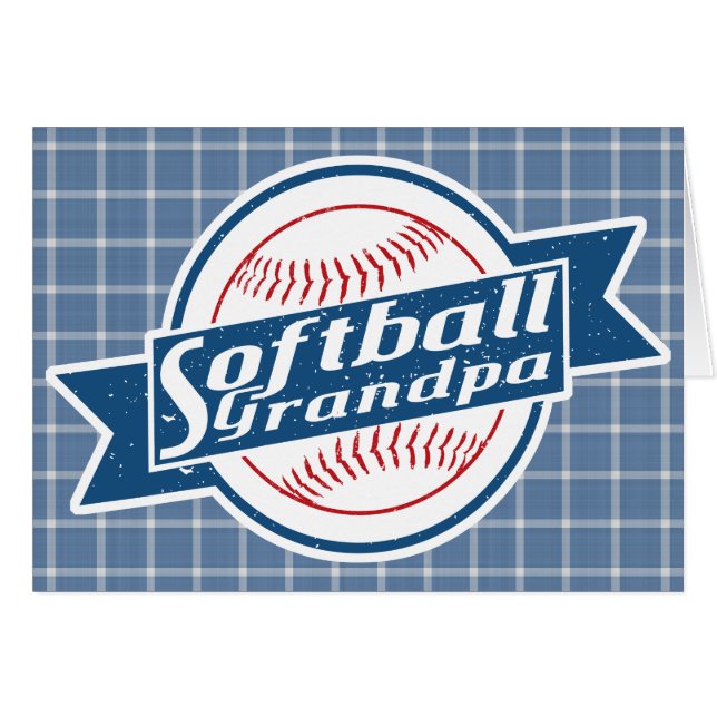 Softball Grandpa Card (Front Horizontal)