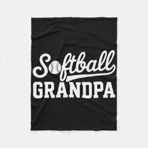 Softball Grandpa Fleece Blanket