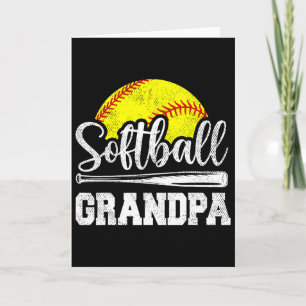 Softball Grandpa Softball Player Game Day Father's Card