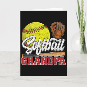 Softball Grandpa Softball Player Game Day Father's Card