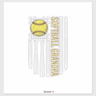 Softball Grandpa Vintage Flag Vector Design_1