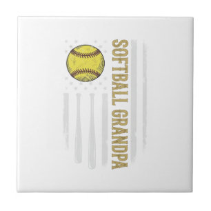 Softball Grandpa Vintage Flag Vector Design_1 Tile