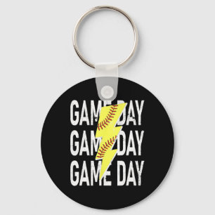Softball Granny Game Day Graphic With Fun Vibes Ga Keychain