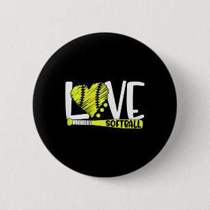 Softball Graphic Saying For Teen Girls And Women 2 Inch Round Button